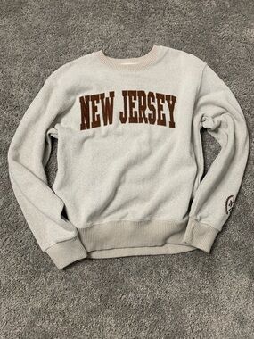 NWD New York Popular Beige Soft Fleece New Jersey Nantucket Sweater Size Large